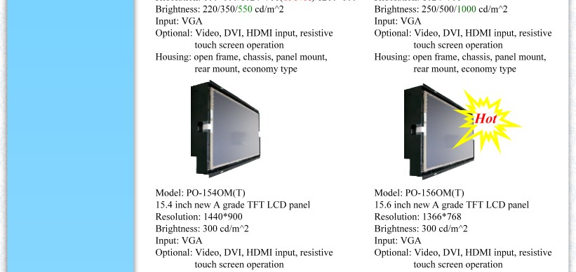 Power On World Wide-Panel PC, LCD Open Frame, LCD AD Board, Touch Panel ...